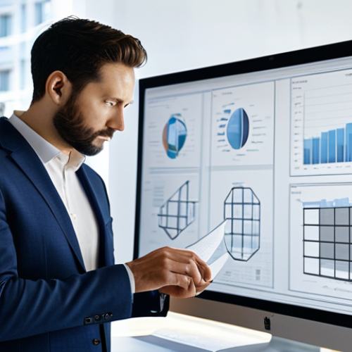 A professional architect, fully clothed in a modest business suit, thoughtfully reviewing digital blueprints on a large monitor in a sunlit, modern architectural design studio. The studio is clean, organized, with conceptual models and material samples visible. The focus is on innovative, functional design, reflecting the process of creating a flexible, high-performance workspace. The image captures a moment of deep concentration, emphasizing professional expertise. safe for work, appropriate content, fully clothed, professional dress, perfect anatomy, correct proportions, natural pose, well-formed hands, proper finger count, natural body proportions, professional photography, high quality.