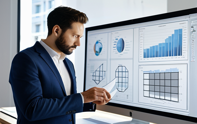 A professional architect, fully clothed in a modest business suit, thoughtfully reviewing digital blueprints on a large monitor in a sunlit, modern architectural design studio. The studio is clean, organized, with conceptual models and material samples visible. The focus is on innovative, functional design, reflecting the process of creating a flexible, high-performance workspace. The image captures a moment of deep concentration, emphasizing professional expertise. safe for work, appropriate content, fully clothed, professional dress, perfect anatomy, correct proportions, natural pose, well-formed hands, proper finger count, natural body proportions, professional photography, high quality.