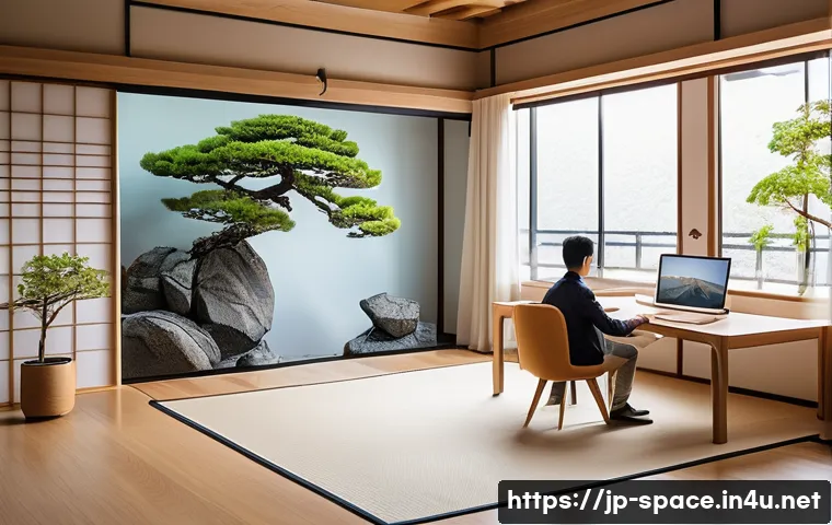 공간디자인 국제 자격증 종류 - A modern interior design studio scene showcasing a professional Japanese designer working on an inte...